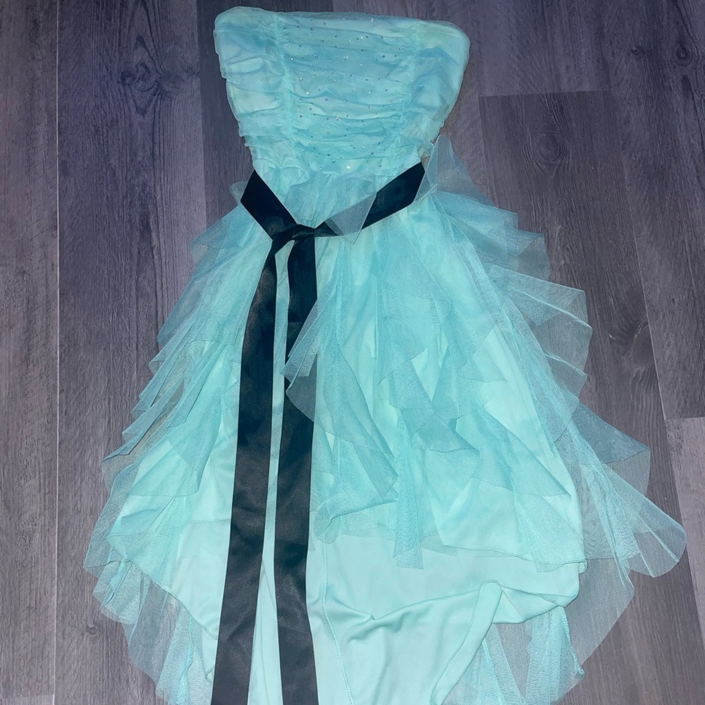 Deb mint green high to low dress